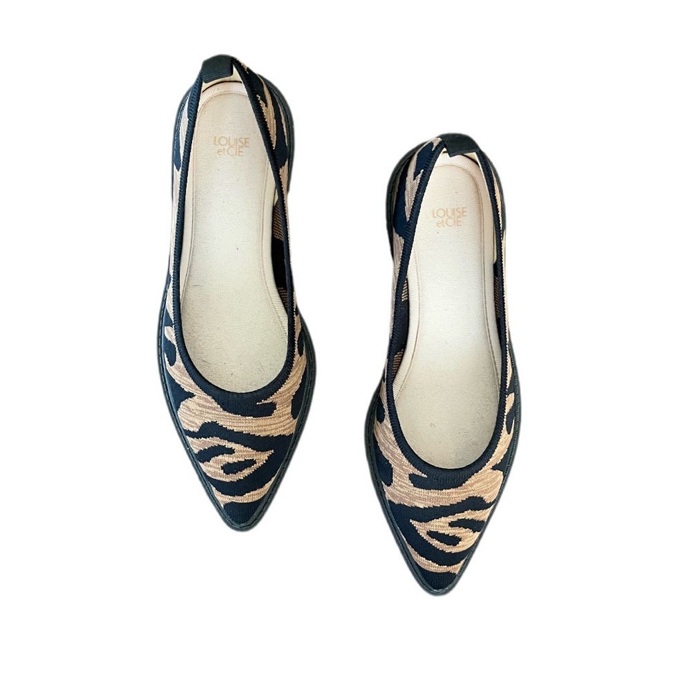 LOUISE et Cie. Celete Pointed Toe Stretch Knit Leopard Flats 8M